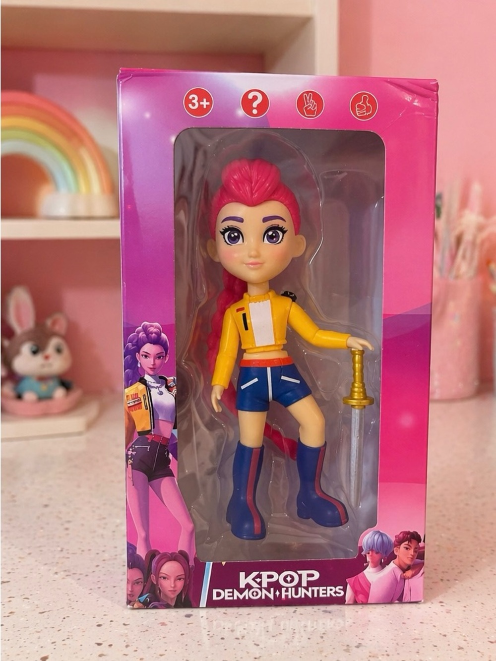 KPOP Demon Hunters Rumi Doll Pink Hair Brand New in Box